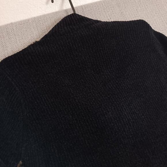 Lisa International Vintage Sherpa Sweater Womens Small Black Leopard Full Zip - Picture 8 of 13